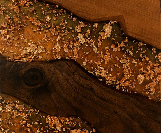 Luxury Walnut & Cherry Resin Charcuterie Board – Copper Honeycomb Collection