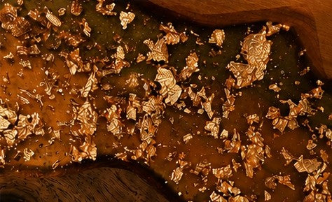 Luxury Walnut & Cherry Resin Charcuterie Board – Copper Honeycomb Collection