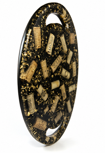 One-of-One Wine Cork Resin Charcuterie Board