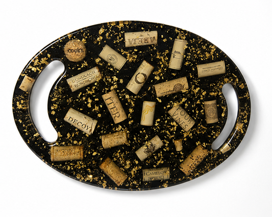 One-of-One Wine Cork Resin Charcuterie Board