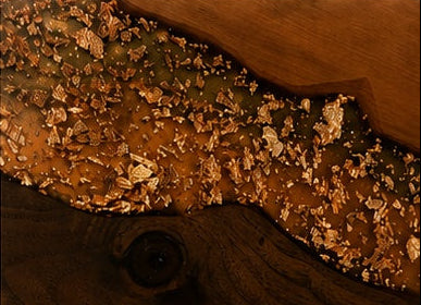 Luxury Walnut & Cherry Resin Charcuterie Board – Copper Honeycomb Collection